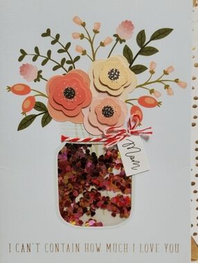 ⚘️Mother's Day Floral 💕 Mason Jar Shaker Greeting Card 4/$25